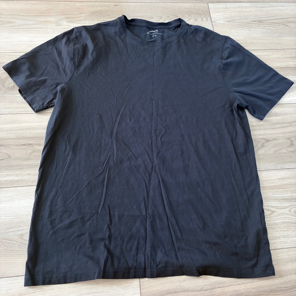Vince Mens Navy Blue 100% Pima Cotton Crewneck Short Sleeve T-Shirt Size M